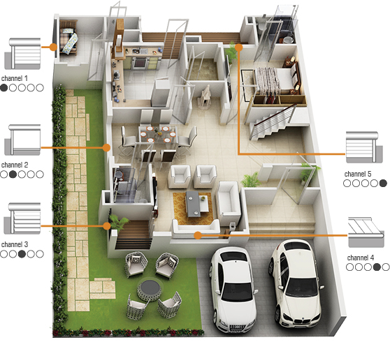 Esquema de instalación típica con EMWALL5